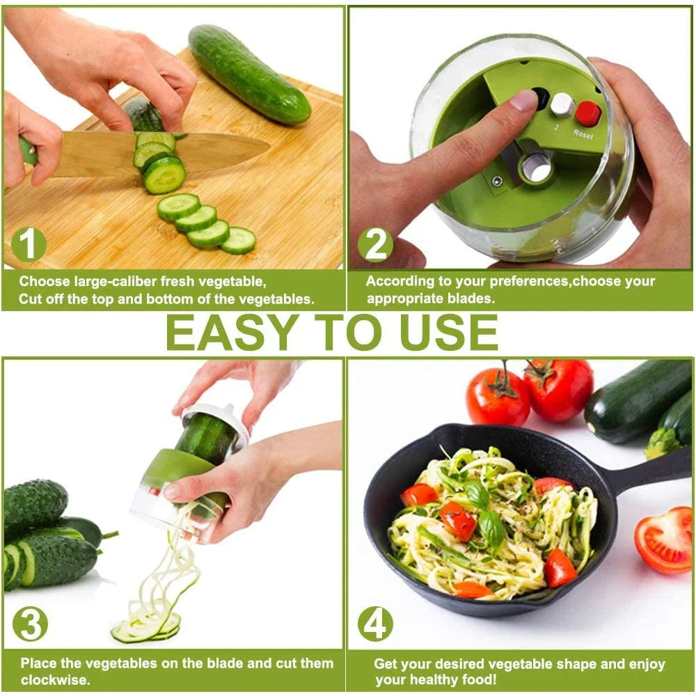 Spiralizer Vegetable Fruit Slicer Adjustable Spiral Grater Cutter